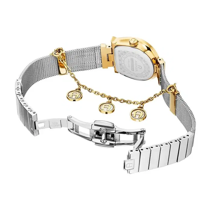 ساعة اجنر كريمونا مينو نسائية ثنائية اللون