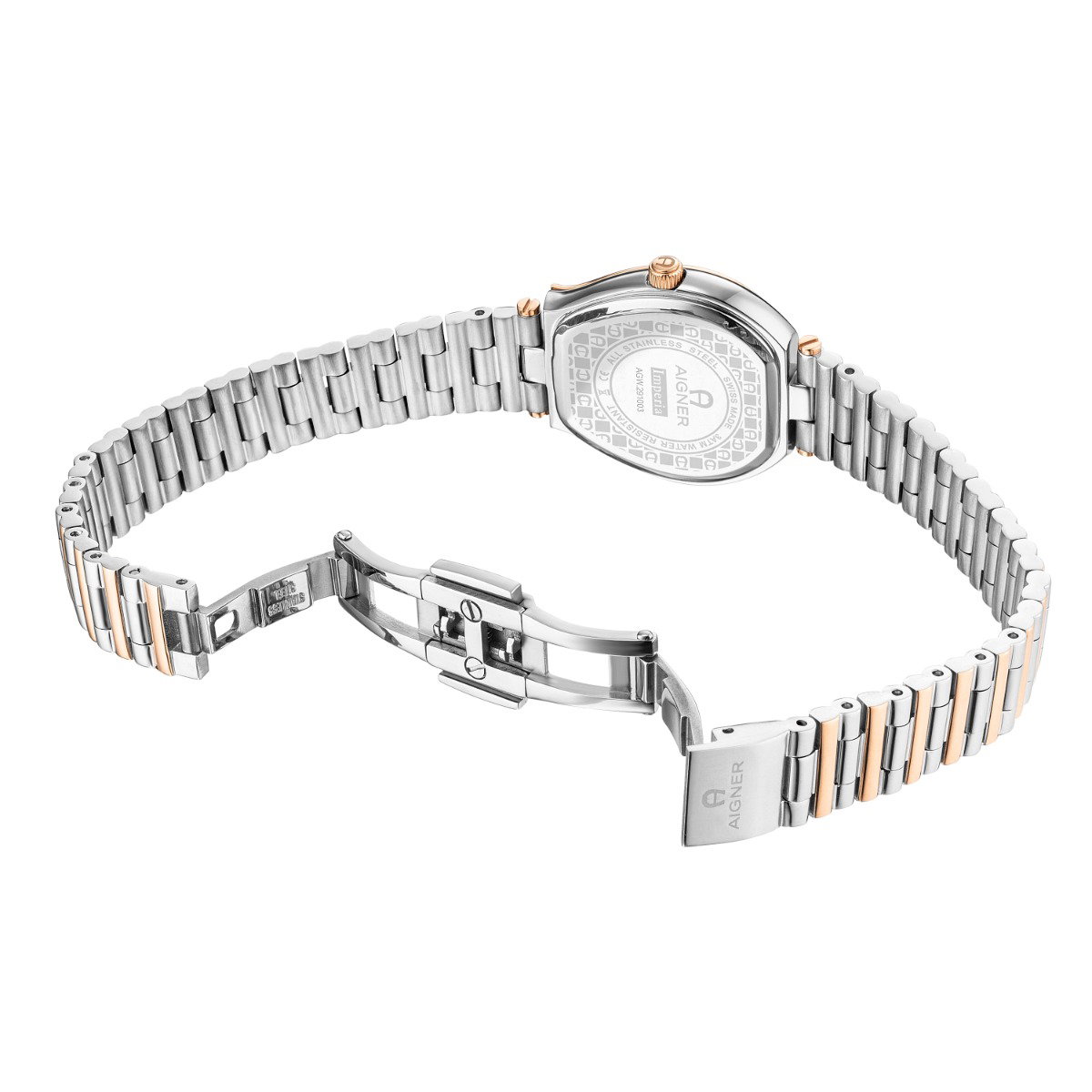 Aigner Imperia Diamond Ladies Rose Gold Two-Tone Watch