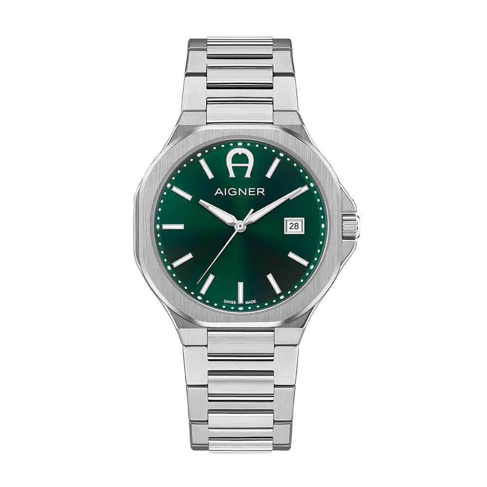 Aigner Fermo Due Men Watch Silver - Green
