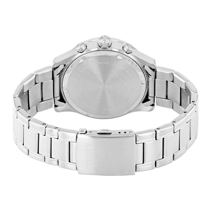 Citizen Men's Chronograph Watch - Stainless Steel & White Dial 