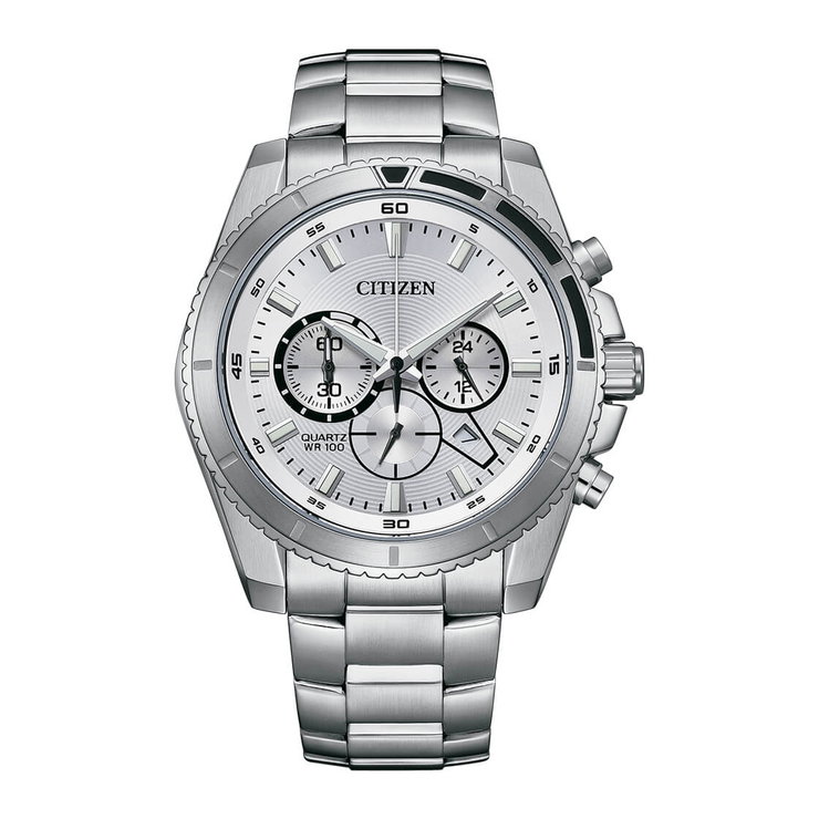 Citizen Men's Chronograph Quartz Watch - Silver Steel