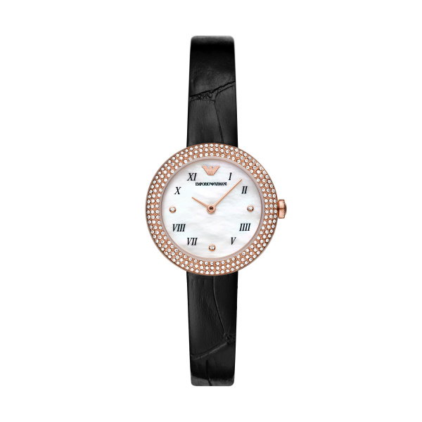 Emporio Armani Rosa Watch For Women , White / Black