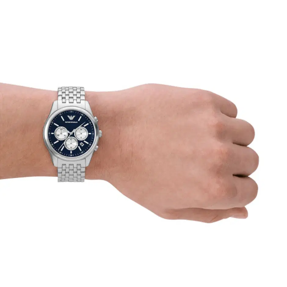 Emporio Armani Antonio Blue Chronograph Steel Watch