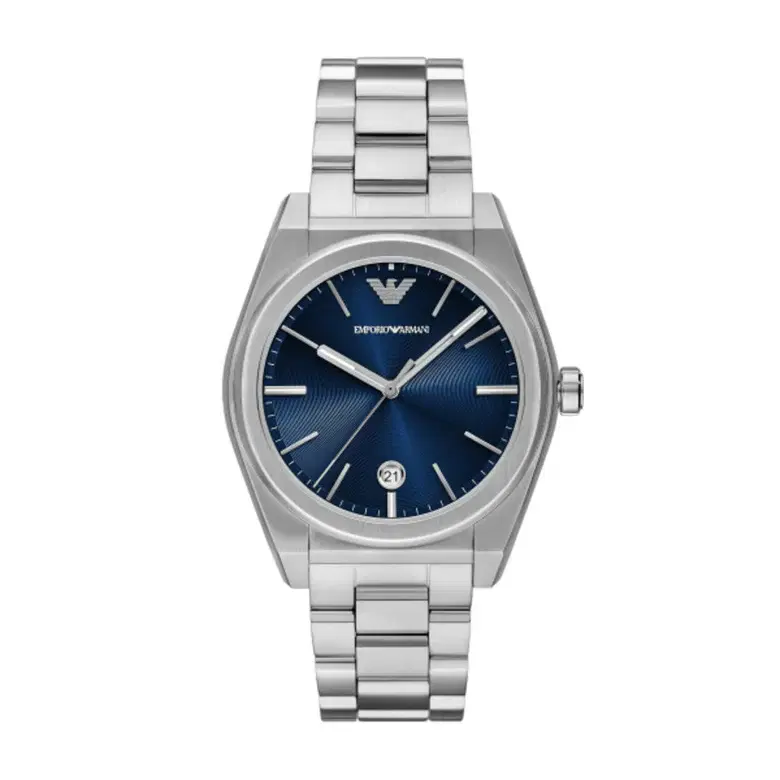 Emporio Armani Blue Dial Stainless Steel Watch