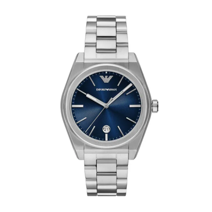 Emporio Armani Blue Dial Stainless Steel Watch