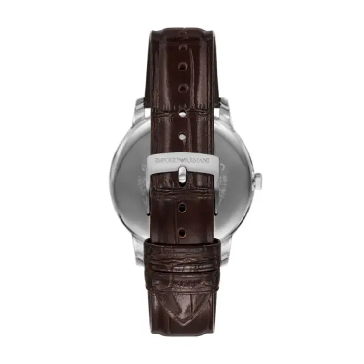 Emporio Armani Men Green Dial Brown Leather Watch