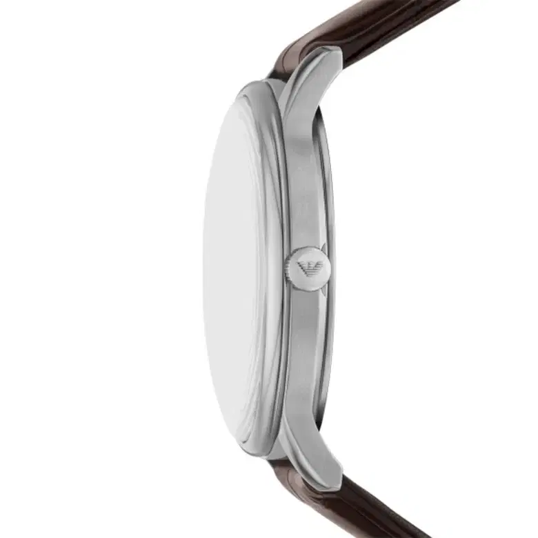 Emporio Armani Men Green Dial Brown Leather Watch