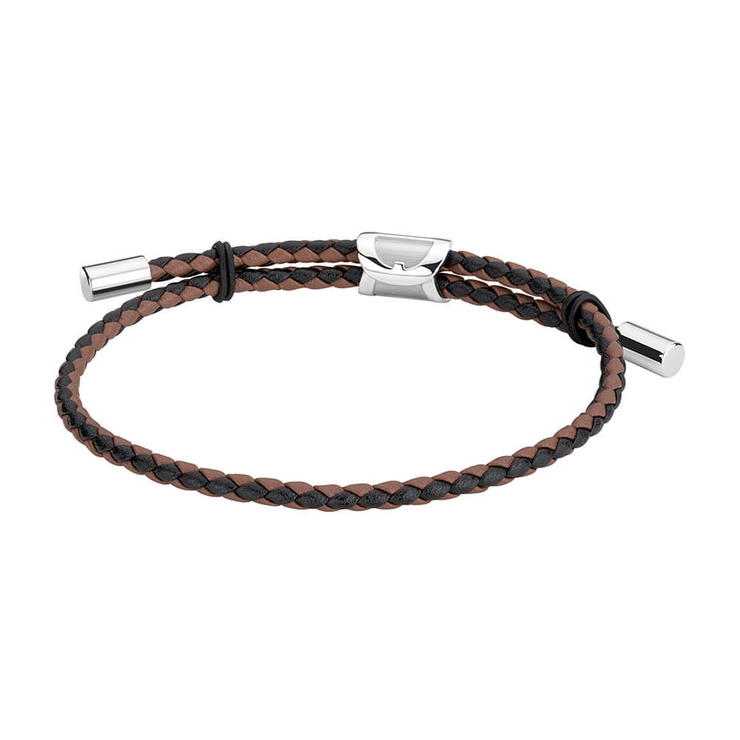 Aigner Alfeo bracelet for men leather black , Brown  