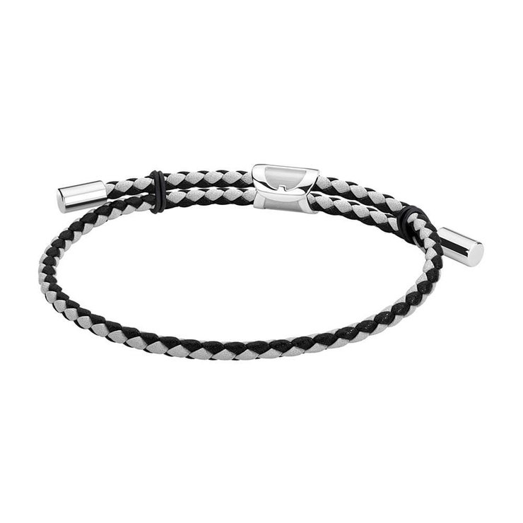 Aigner Alfeo bracelet for men leather white , Black