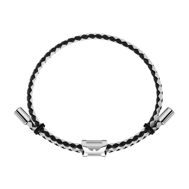 Aigner Alfeo bracelet for men leather white , Black