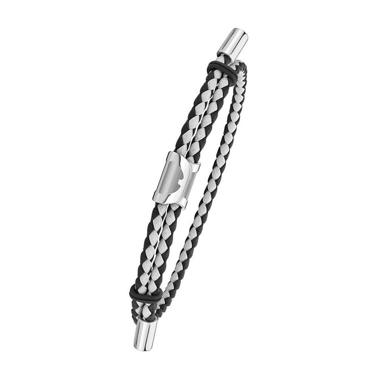 Aigner Alfeo bracelet for men leather white , Black
