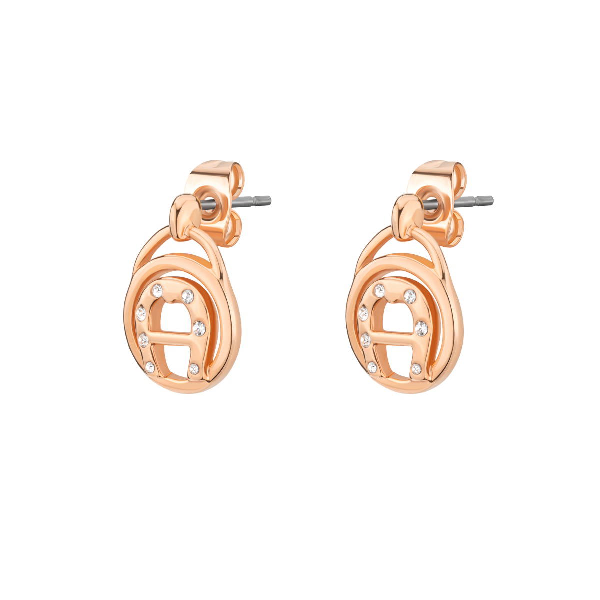 Aigner AIDA earring for women steel rose gold with crystal