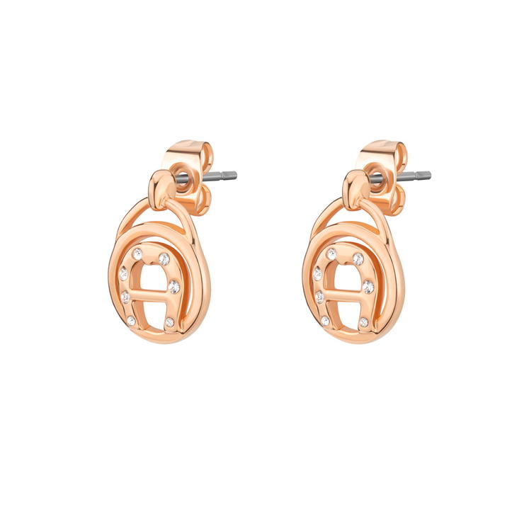 Aigner AIDA earring for women steel rose gold with crystal