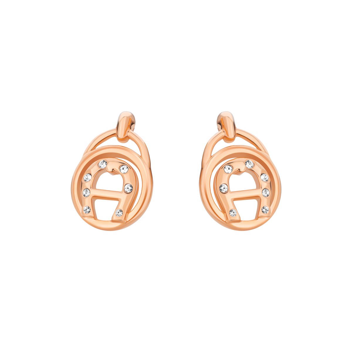 Aigner AIDA earring for women steel rose gold with crystal