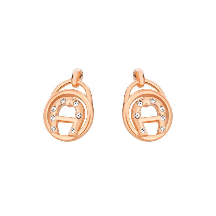 Aigner AIDA earring for women steel rose gold with crystal