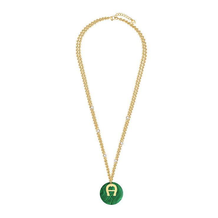 Aigner Avena ladies necklace stainless steel gold , Green