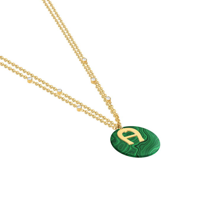 Aigner Avena ladies necklace stainless steel gold , Green