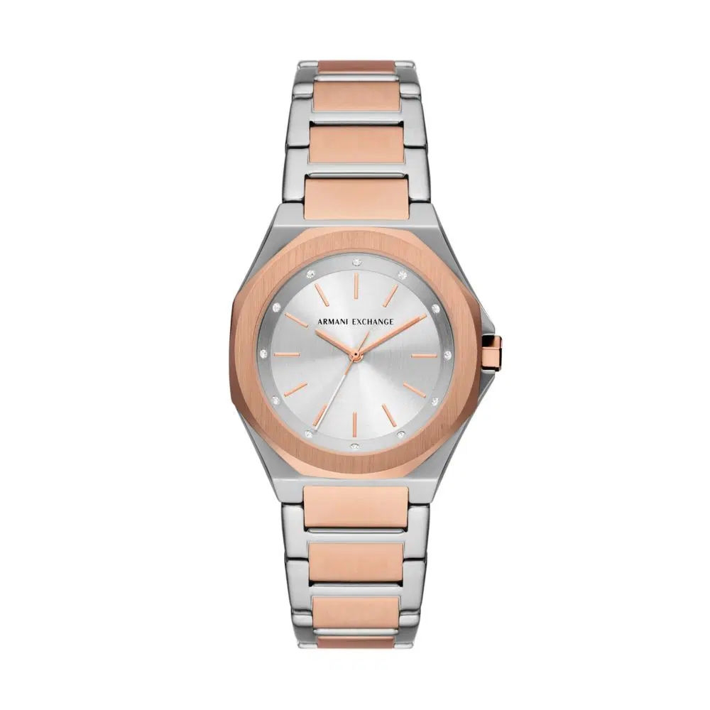 Armani Exchange ladies watch stainless steel rose gold