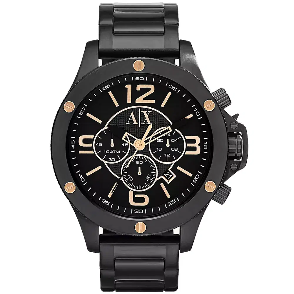 Armani Exchange Men's Chronograph Watch – Black & Gold