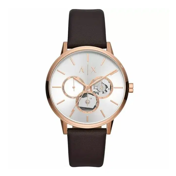 Armani Exchange Men Watch Multifunction brown leather
