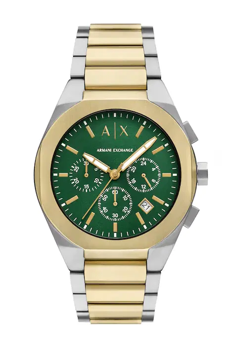 Armani Exchange Men's Watch – Gold & Green 