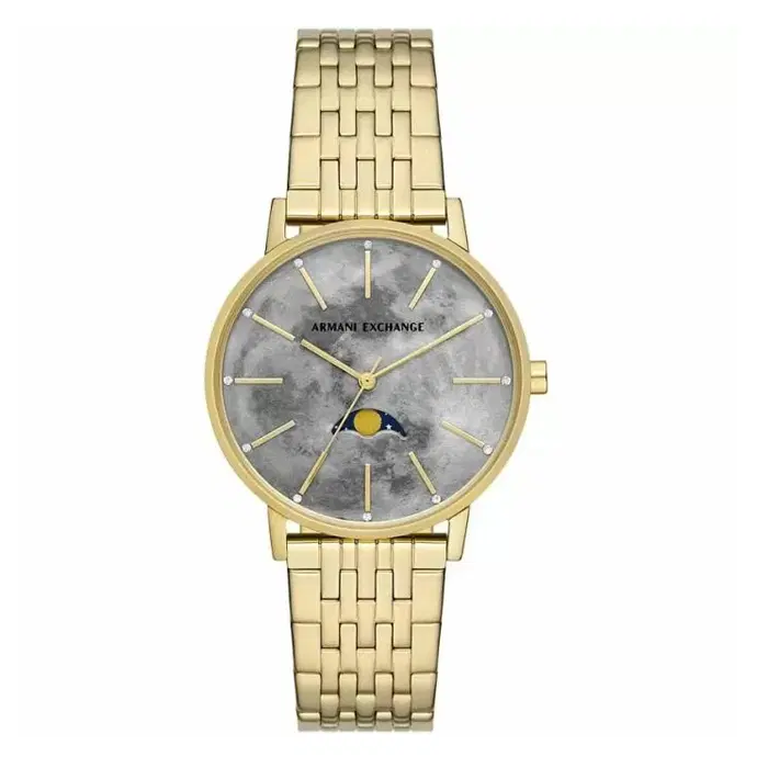 Armani Exchange Moon Phase Steel ladies Watch Gold