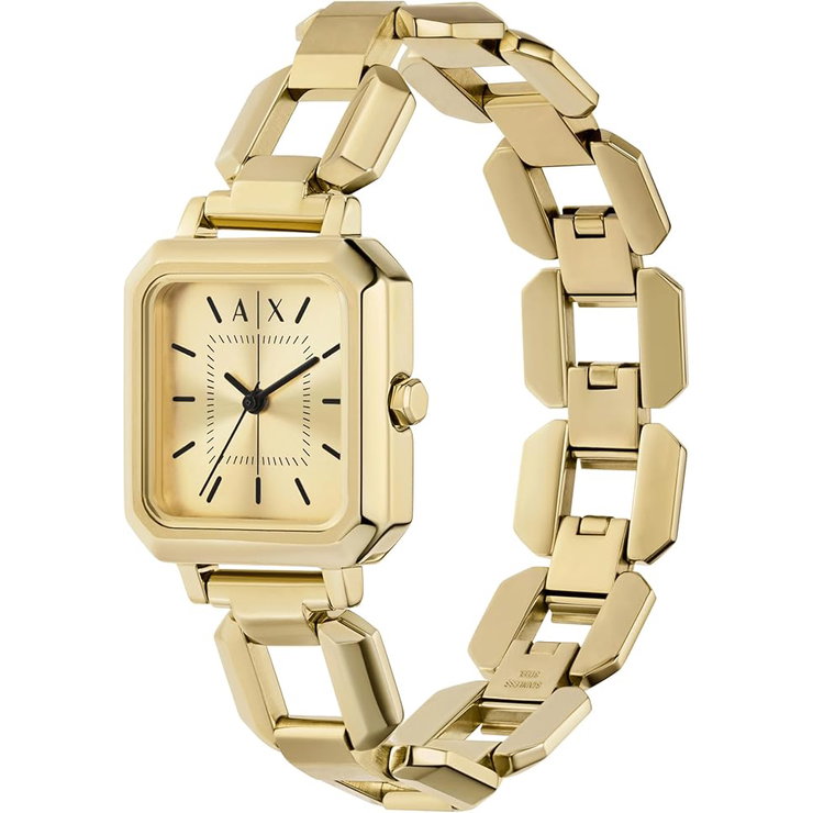 Armani Exchange Women's Gold Watch – Elegant Square Dial