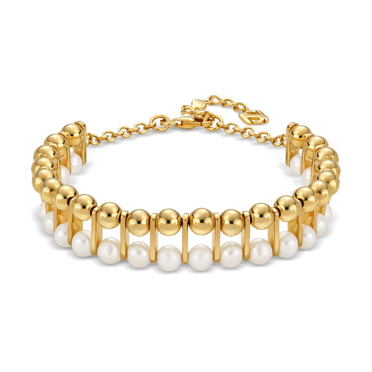 Saint Honore bracelet for women steel gold , Mother of pearl