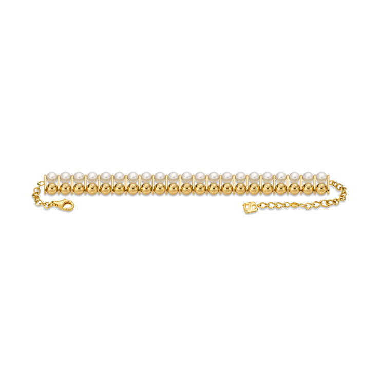 Saint Honore bracelet for women steel gold , Mother of pearl