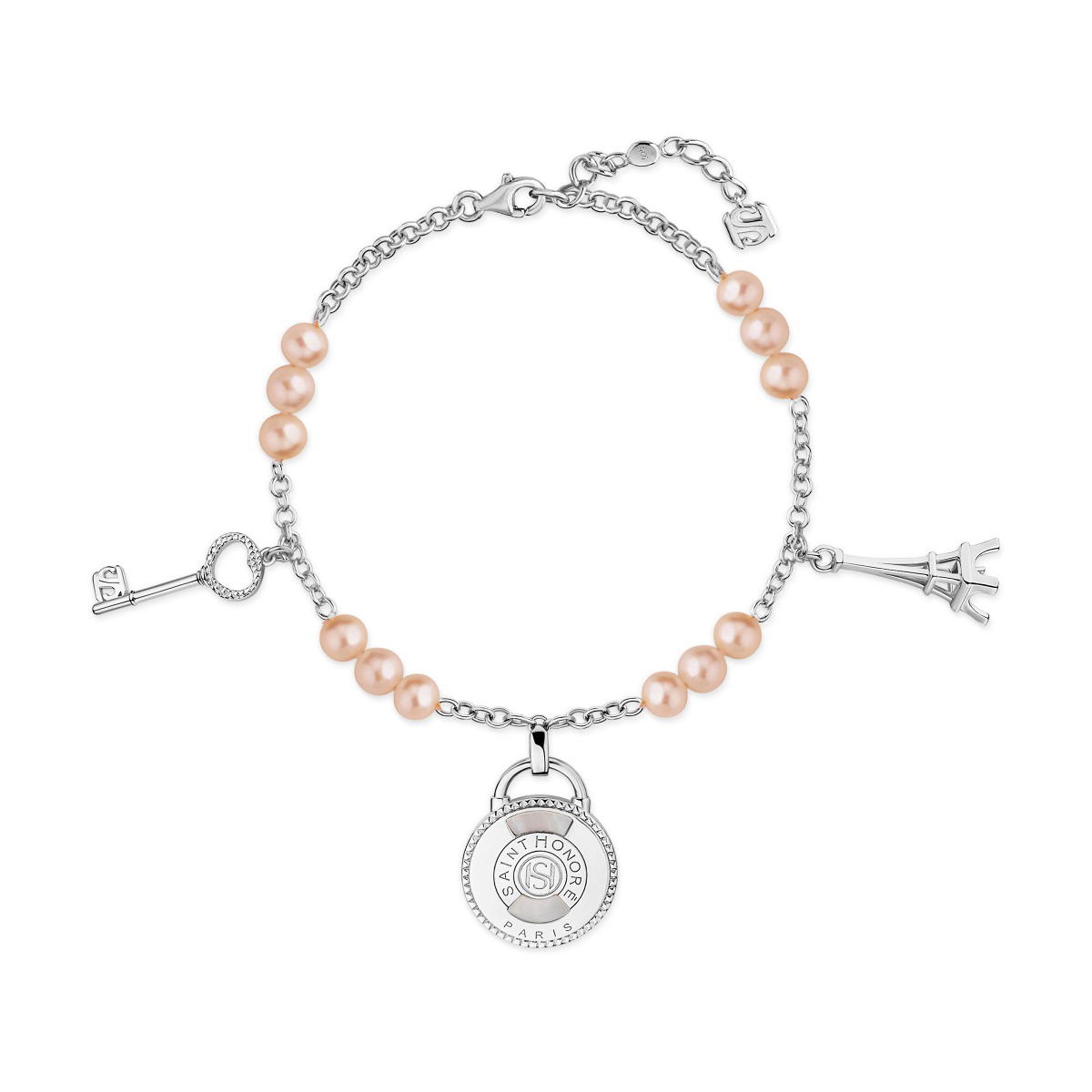 Saint Honore CHARMS bracelet for women silver , Mother of pearl