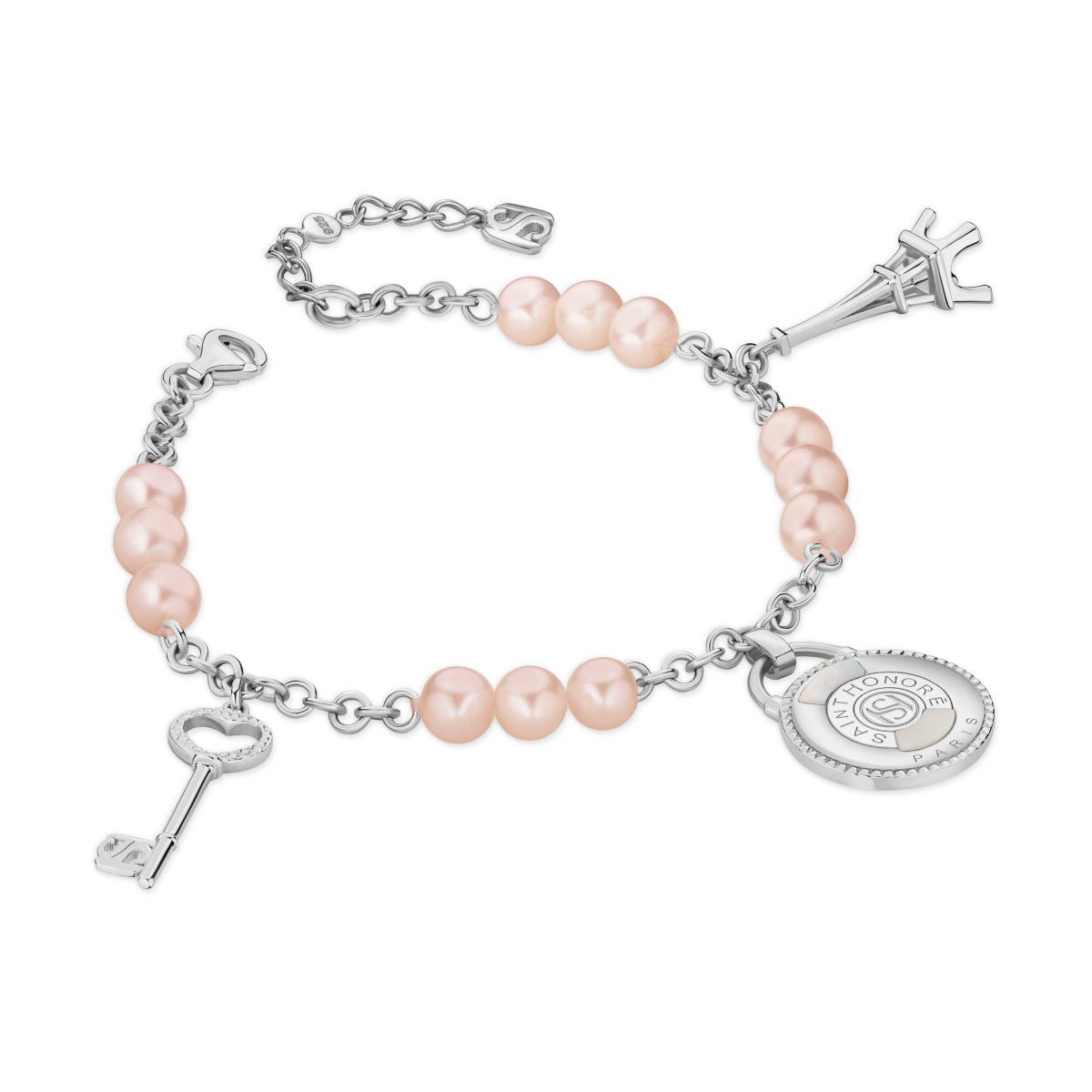 Saint Honore CHARMS bracelet for women silver , Mother of pearl