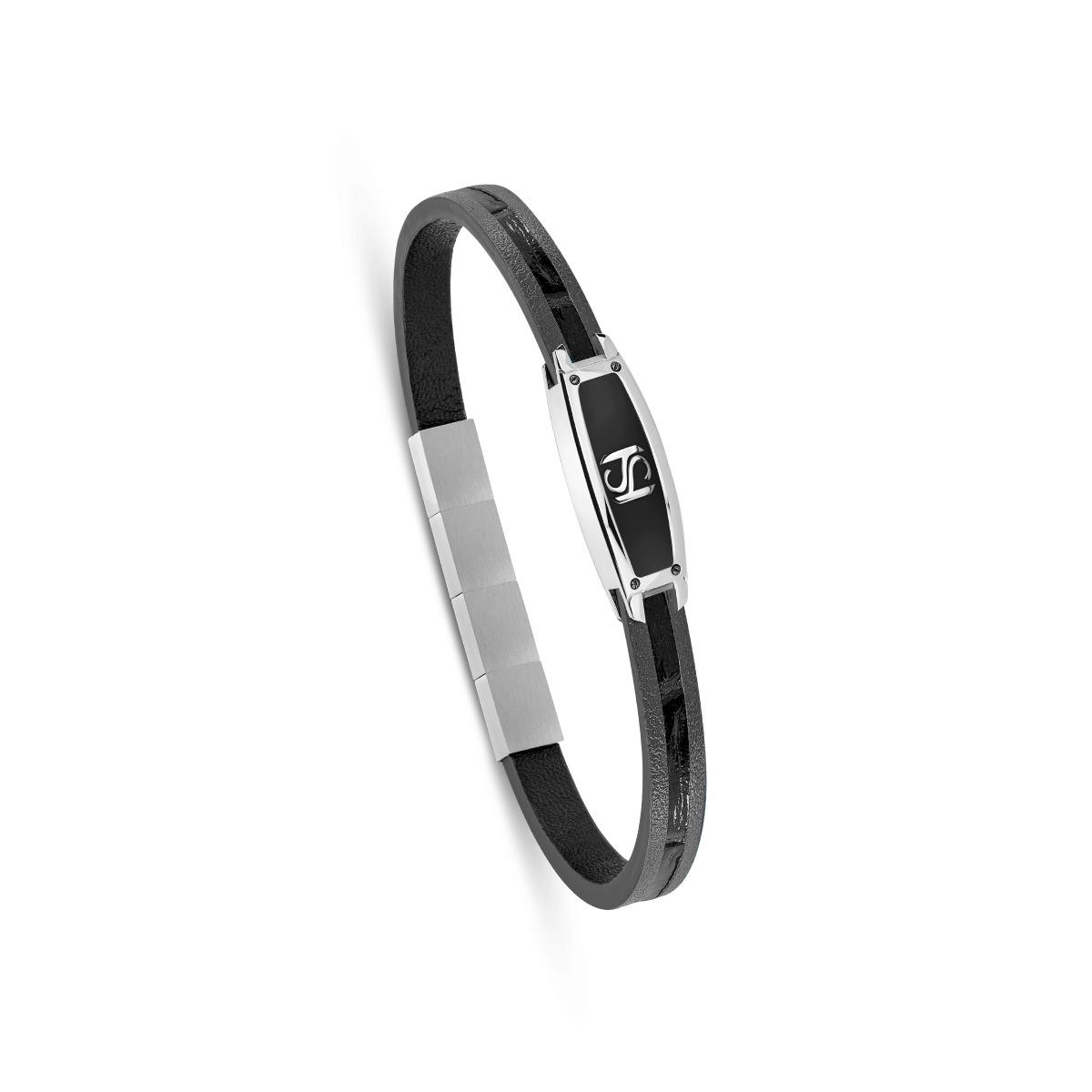 Saint Honore bracelet for men leather black soft 