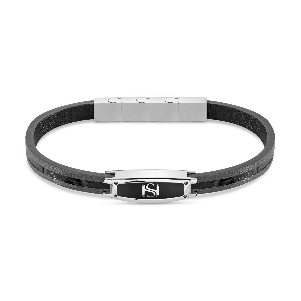 Saint Honore bracelet for men leather black soft 