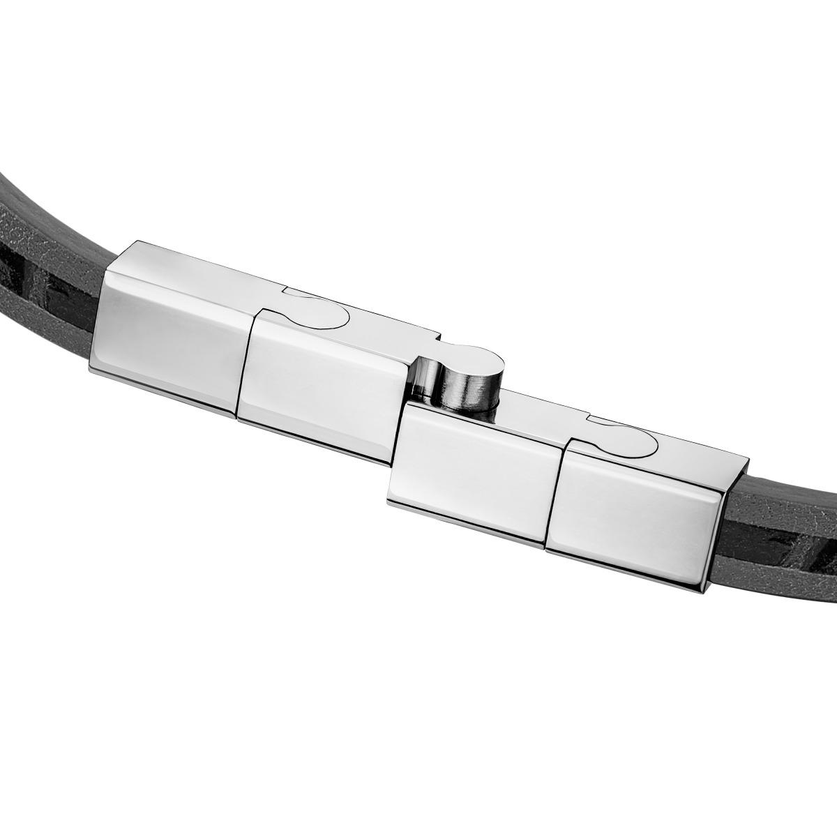 Saint Honore bracelet for men leather black soft 