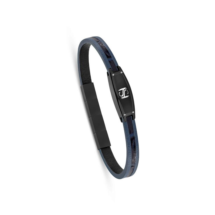 Saint Honore bracelet for men leather navy blue 