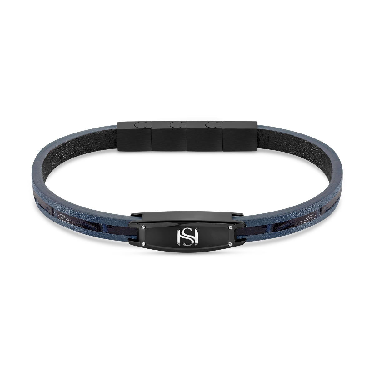 Saint Honore bracelet for men leather navy blue 