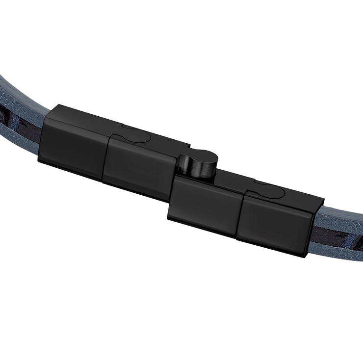 Saint Honore bracelet for men leather navy blue 