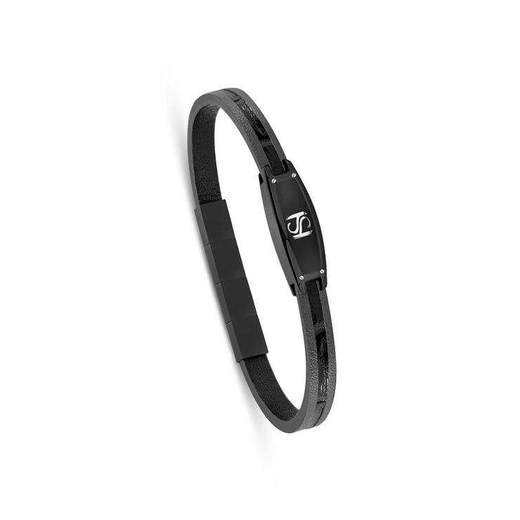 Saint Honore bracelet for men leather black 