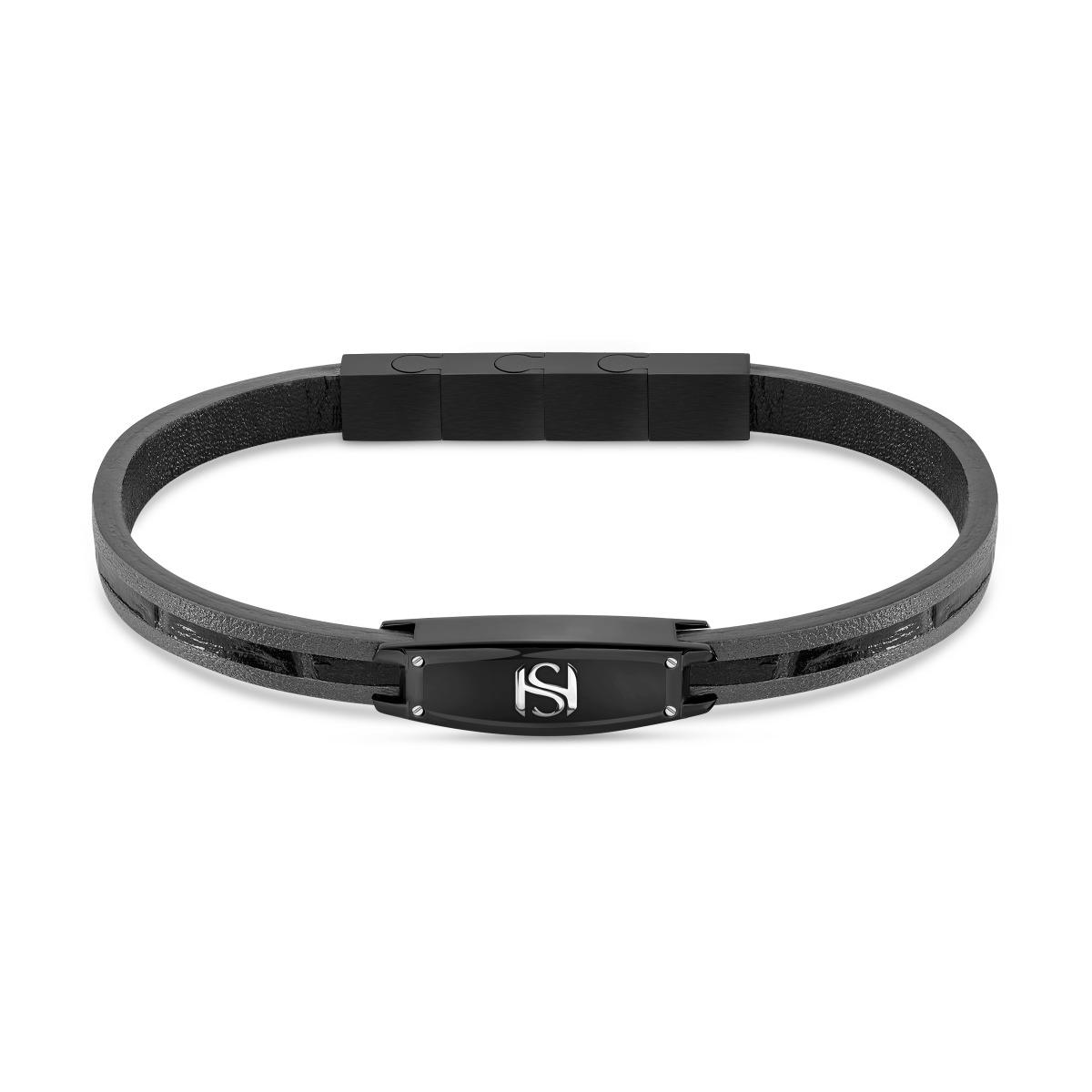 Saint Honore bracelet for men leather black 