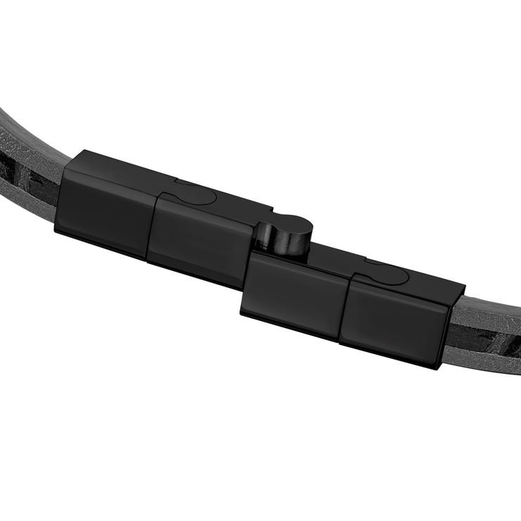 Saint Honore bracelet for men leather black 