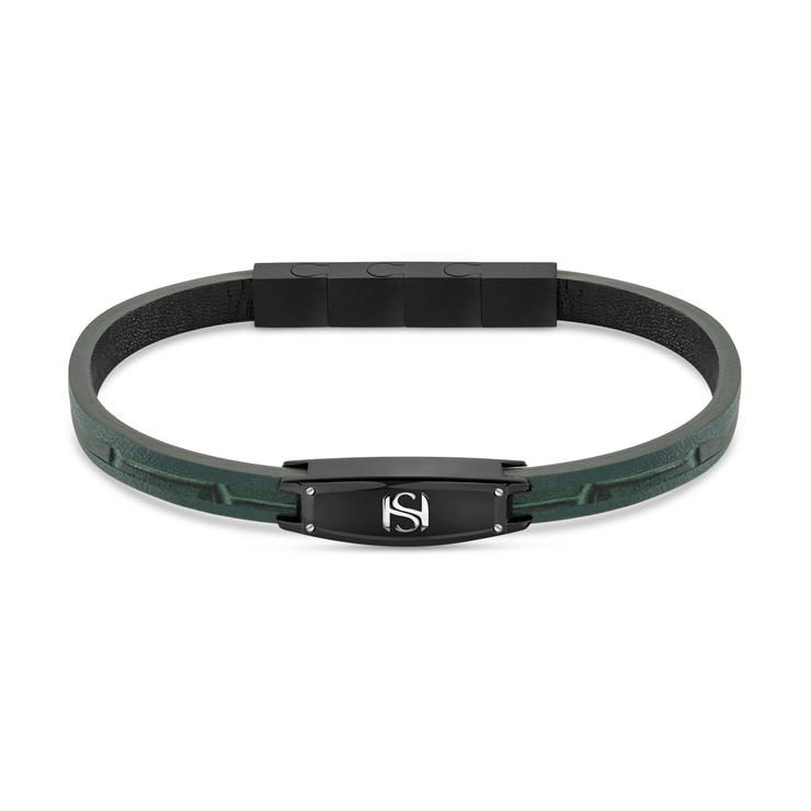 Saint Honore bracelet for men leather green