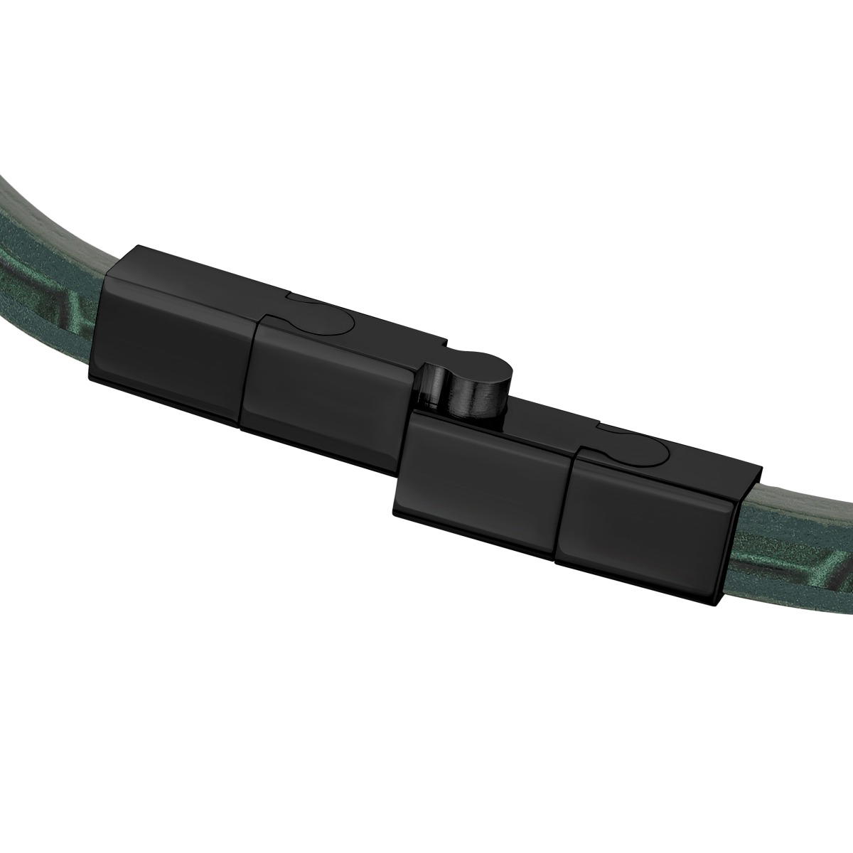 Saint Honore bracelet for men leather green