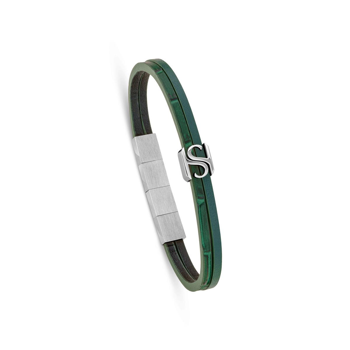 Saint Honore S bracelet for men leather green