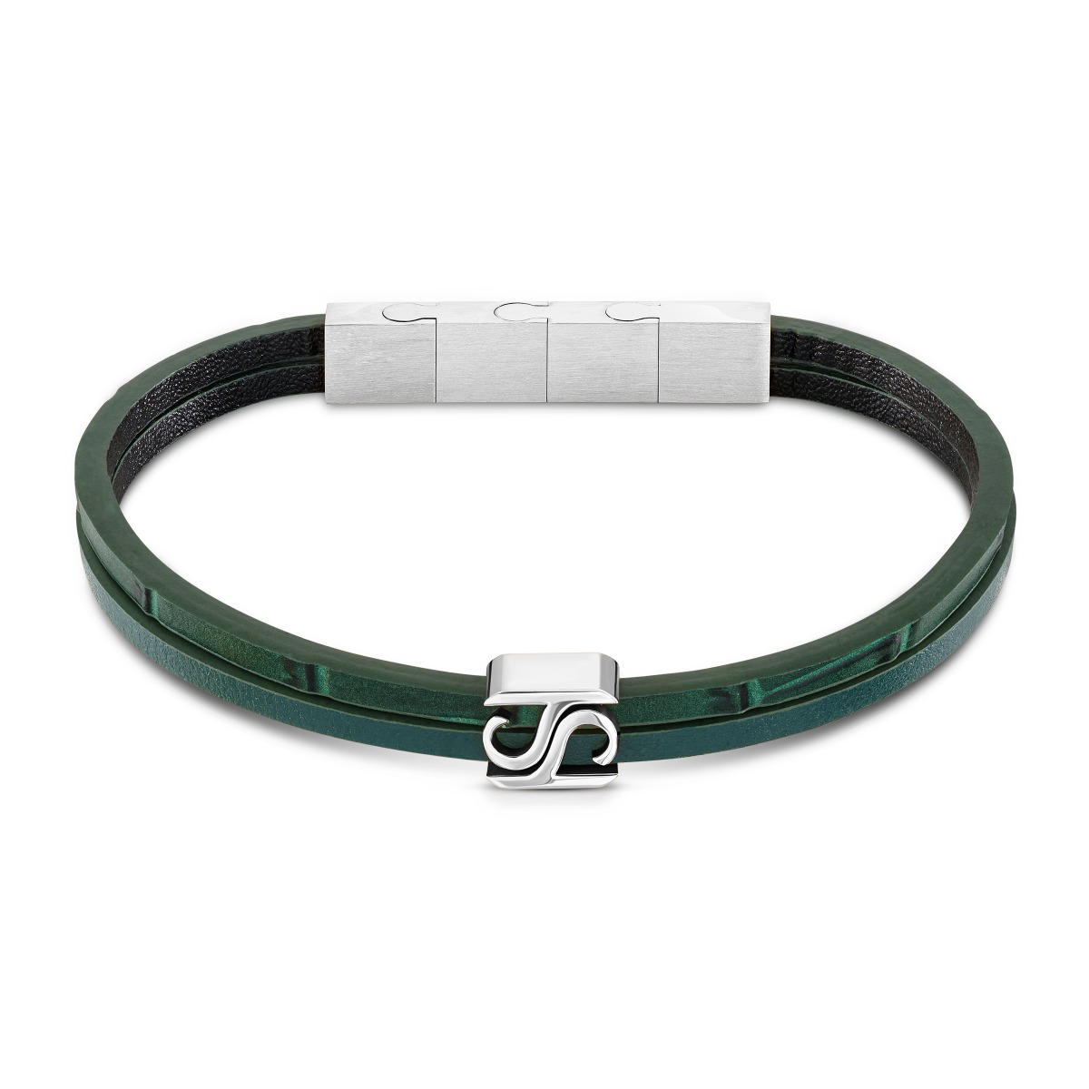 Saint Honore S bracelet for men leather green