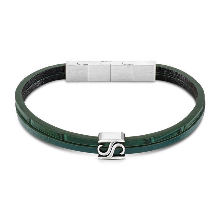 Saint Honore S bracelet for men leather green