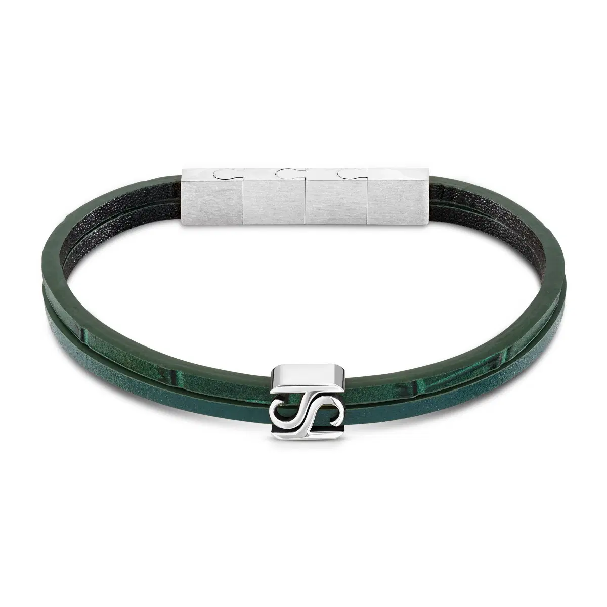 Saint Honore S bracelet for men leather green