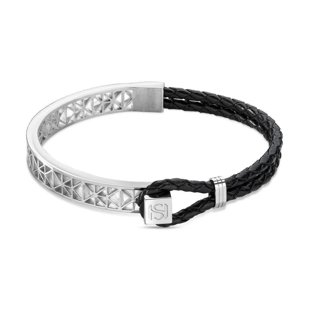 Saint Honore CHAMP DE MARS bracelet for men silver , Black 