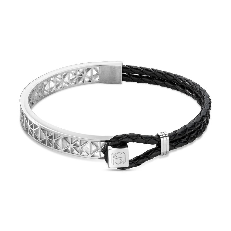 Saint Honore CHAMP DE MARS bracelet for men silver , Black
