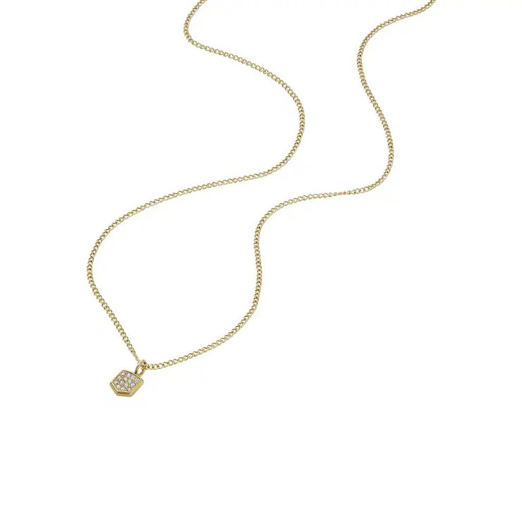 Fossil HERITAGE ladies necklace steel gold with crystal