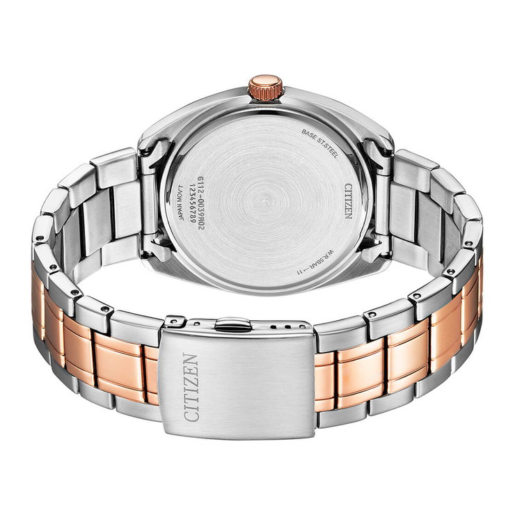 Citizen Quartz Men's Watch - Rose Gold & Black Dial